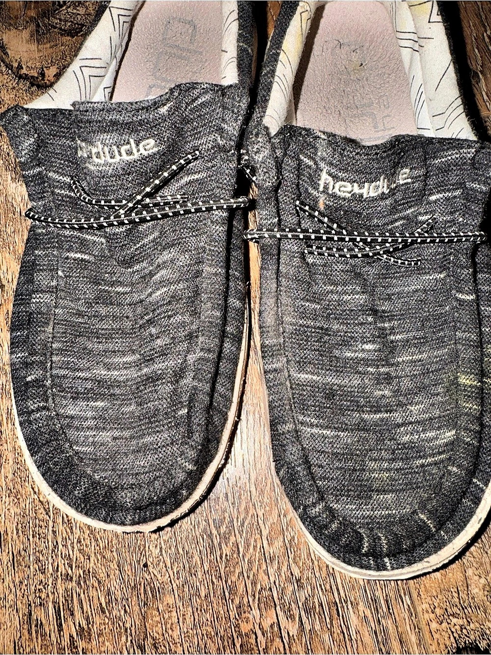 Hey Dude Wally Youth 4 Big Kids Black & White Sneakers